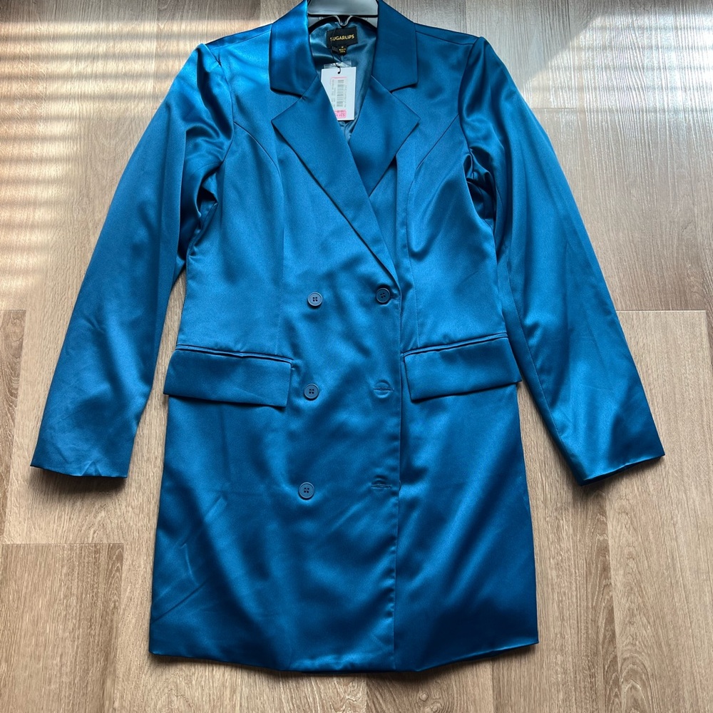 Sugarlips Teal Satin Jacket